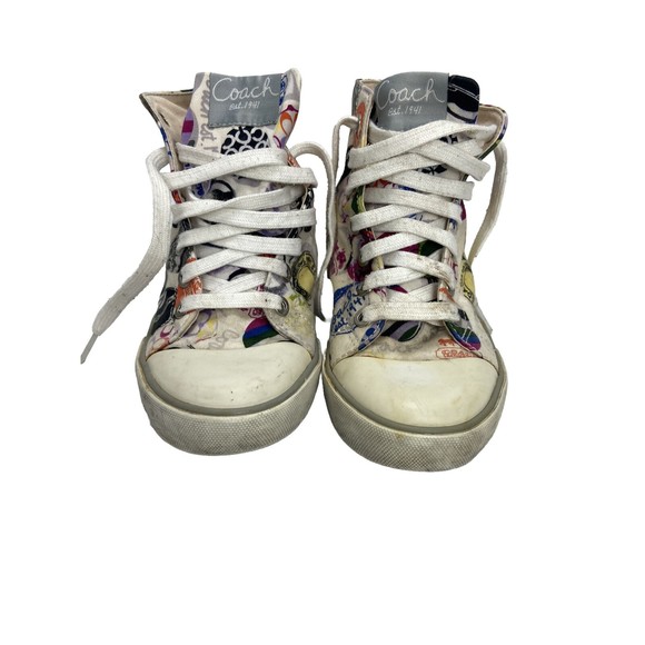 Coach Cardinal Women's Hi Top Canvas Shoes Women's 6.5B   #GW205 - Picture 1 of 14